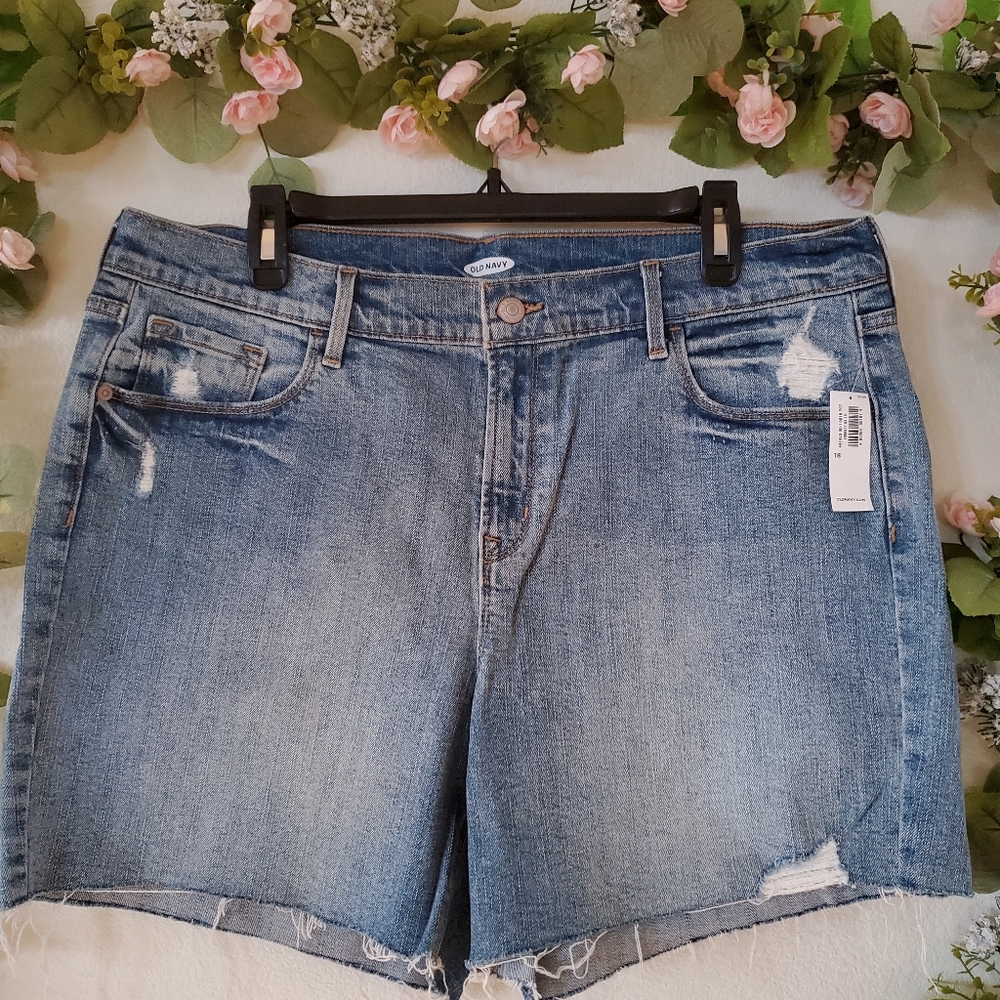 Old Navy High-Rise Distressed Jean Shorts